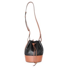 Black & Brown Loewe Balloon Crossbody Bucket Bag
