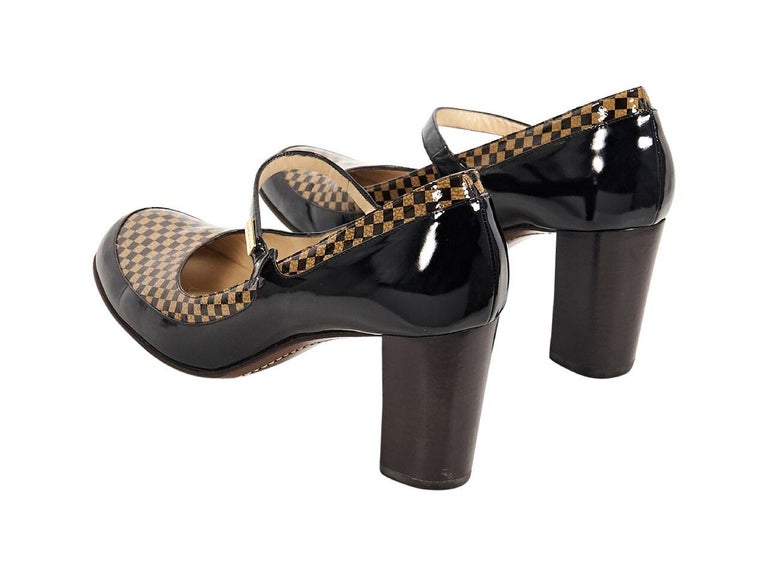 Black and Brown Louis Vuitton Check Mary Jane Pumps For Sale at 1stDibs