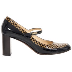 Black & Brown Louis Vuitton Check Mary Jane Pumps