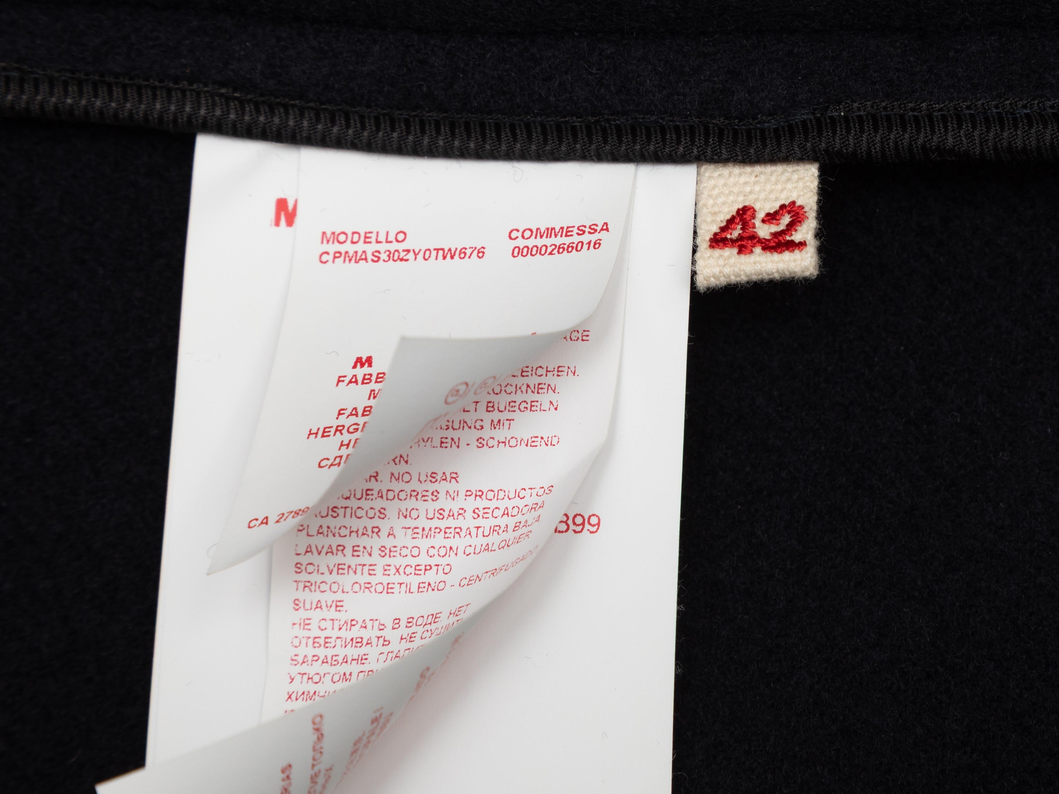 Schwarzer & brauner Marni Schurwollmantel mit Pelzbesatz Größe IT 42 im Zustand „Gut“ im Angebot in New York, NY
