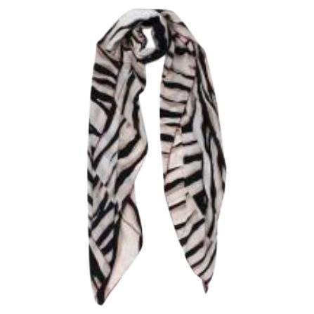 Black and brown striped silk scarf For Sale at 1stDibs