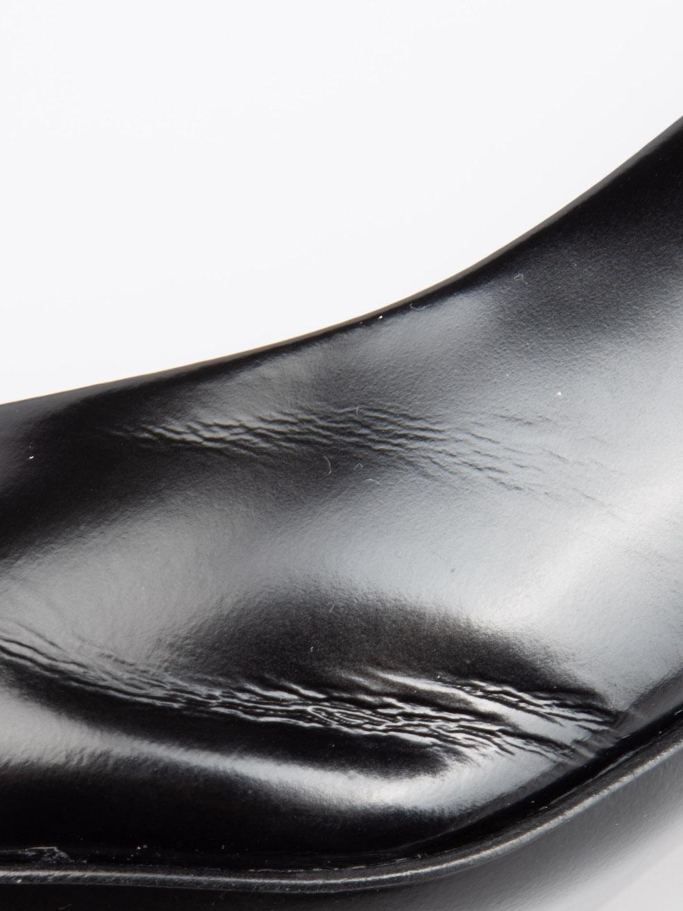 Black Brushed Leather Slingback Heels Size IT 40 1