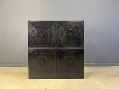 Black brutalist bar cabinet, 1970s