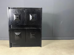 Black brutalist bar cabinet, 1970s