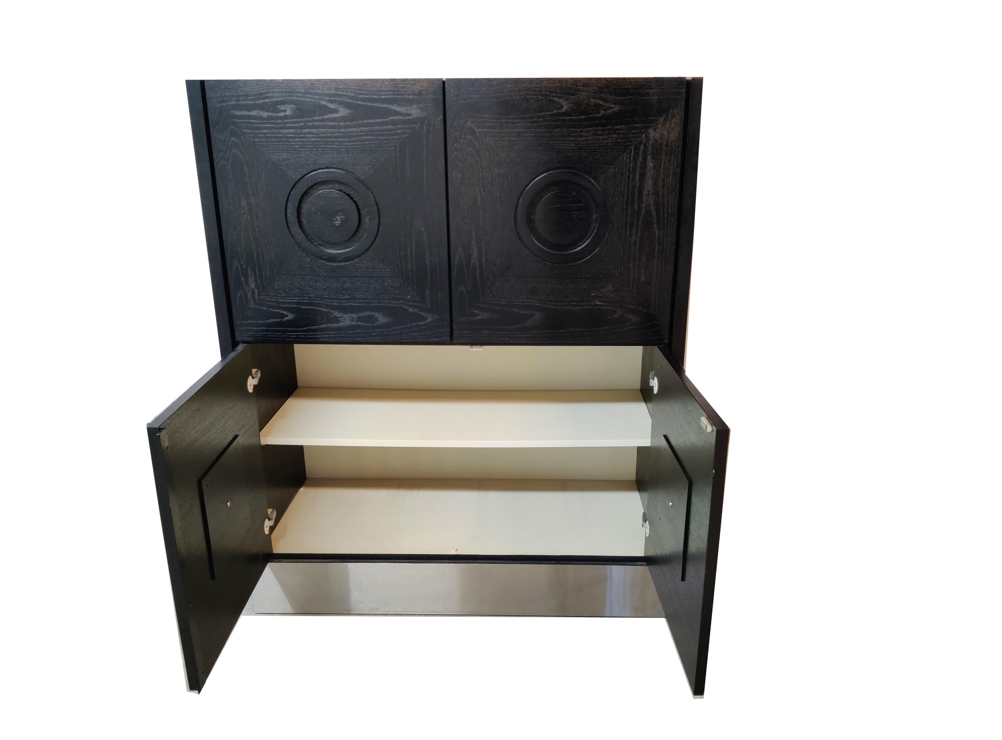 Black Brutalist Bar Cabinet, 1970s In Good Condition In HEVERLEE, BE