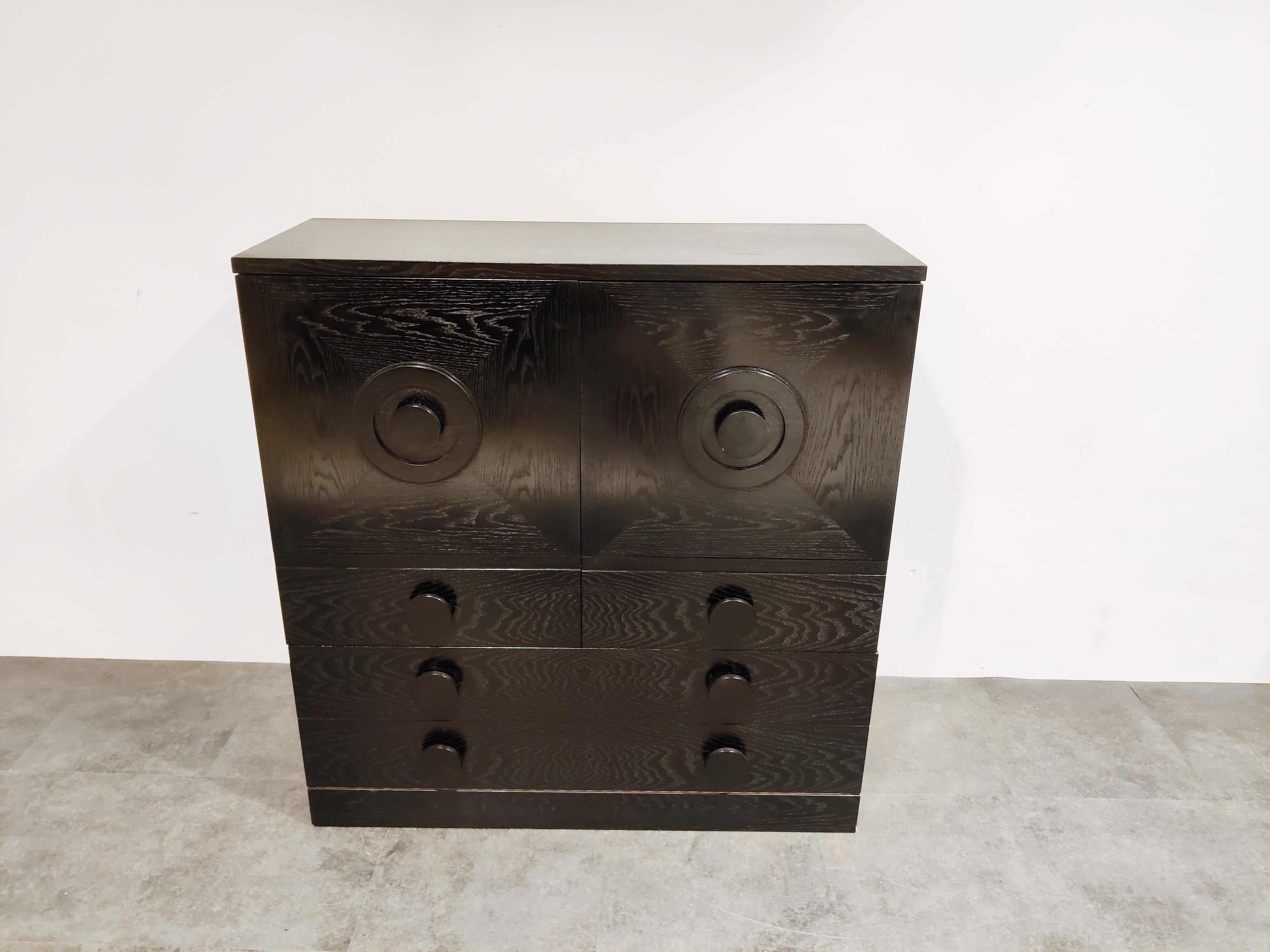Black Brutalist Bar Cabinet, 1970s In Good Condition In HEVERLEE, BE