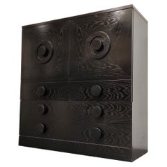 Black Brutalist Bar Cabinet, 1970s