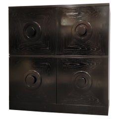 Black Brutalist Bar Cabinet, 1970s