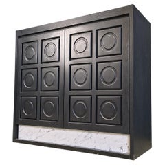 Black brutalist bar cabinet, 1970s