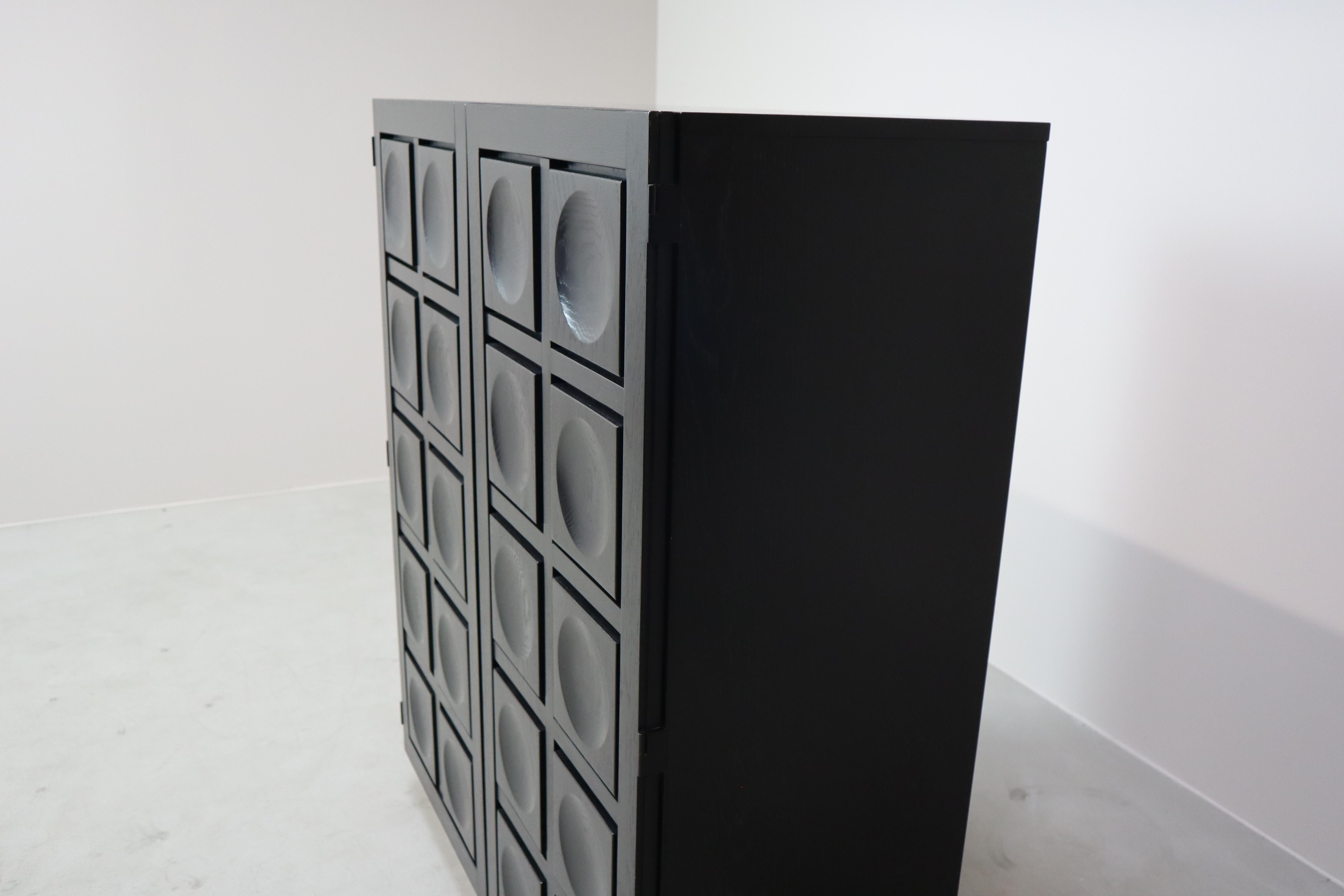 Meuble de bar brutaliste noir de Frans Defour, Belgique, années 1970 5