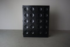 Mueble bar brutalista negro de Frans Defour, Bélgica Años 70