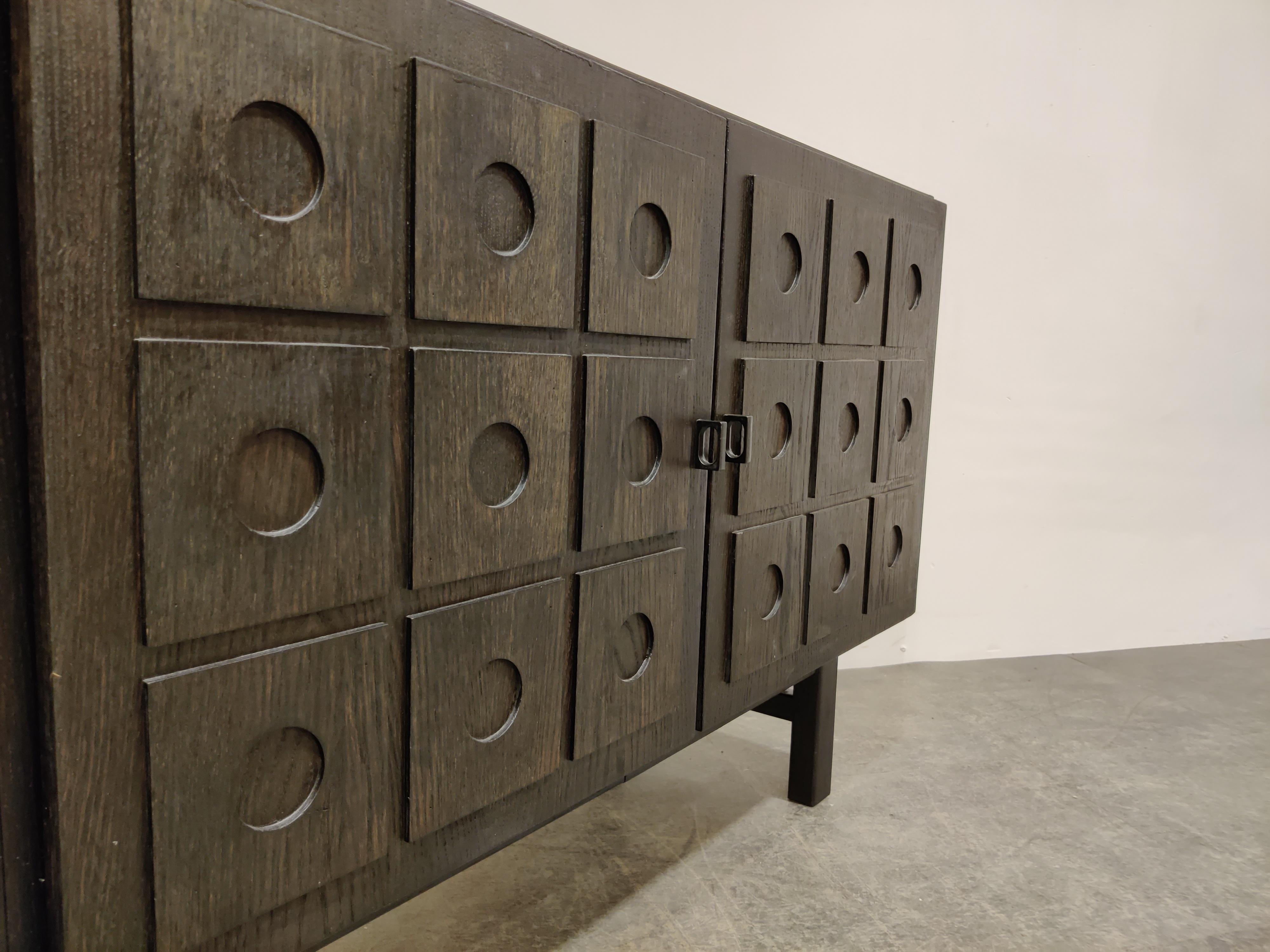 Black Brutalist Cabinet, 1970s In Good Condition In HEVERLEE, BE