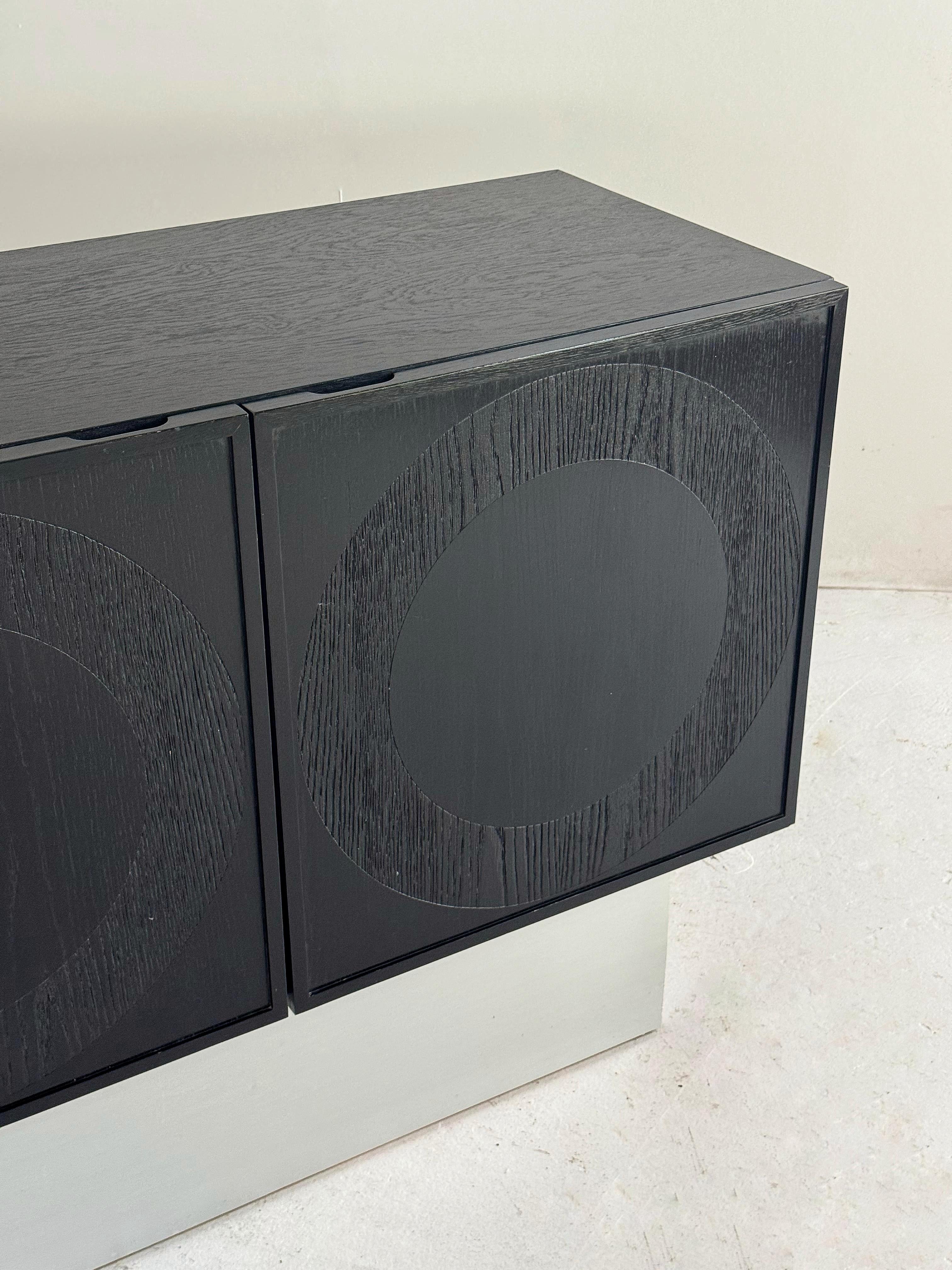 Credenza negra brutalista circulair, Musterring Bélgica en venta 4