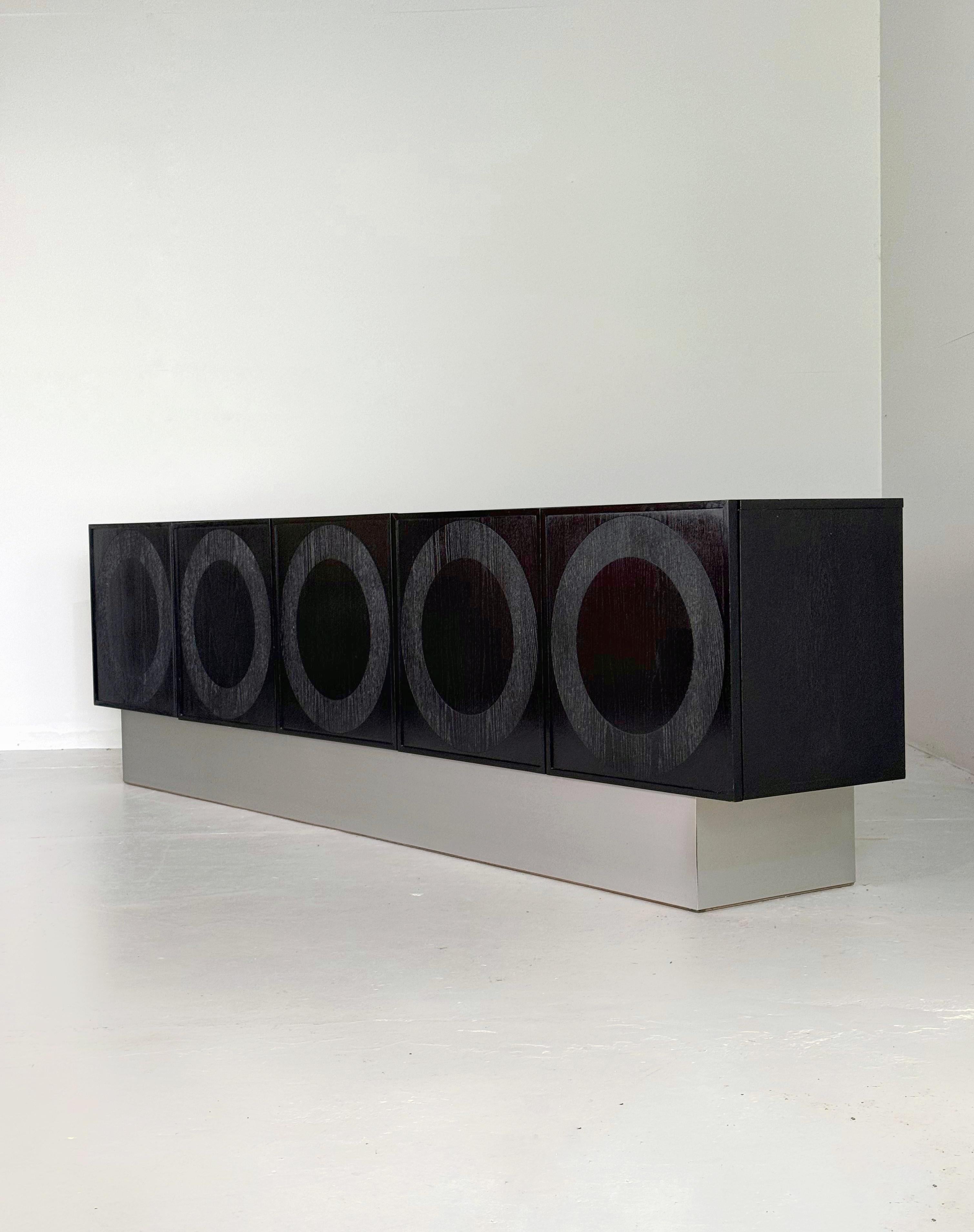 Credenza negra brutalista circulair, Musterring Bélgica en venta 5