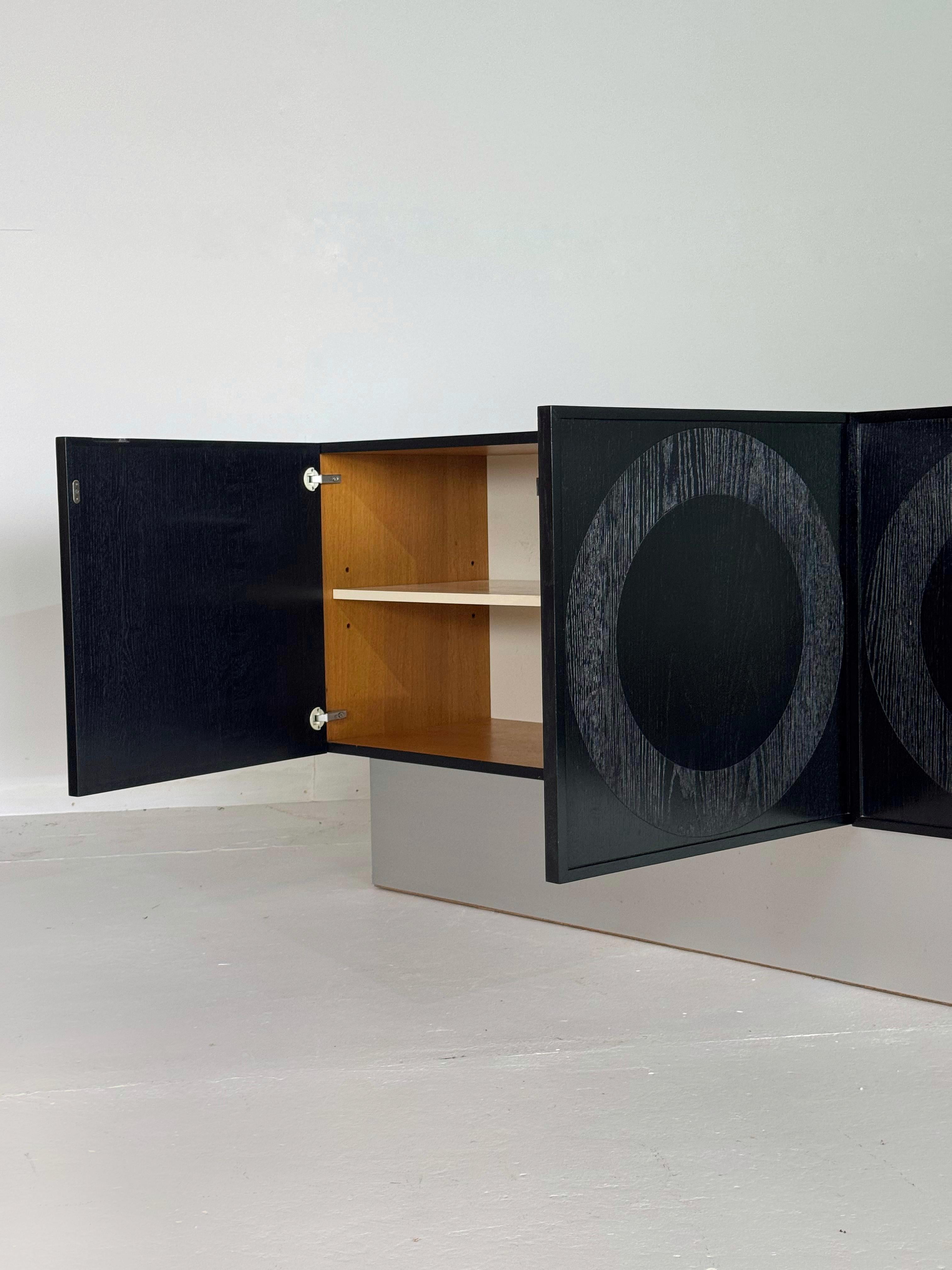 Credenza negra brutalista circulair, Musterring Bélgica en venta 2