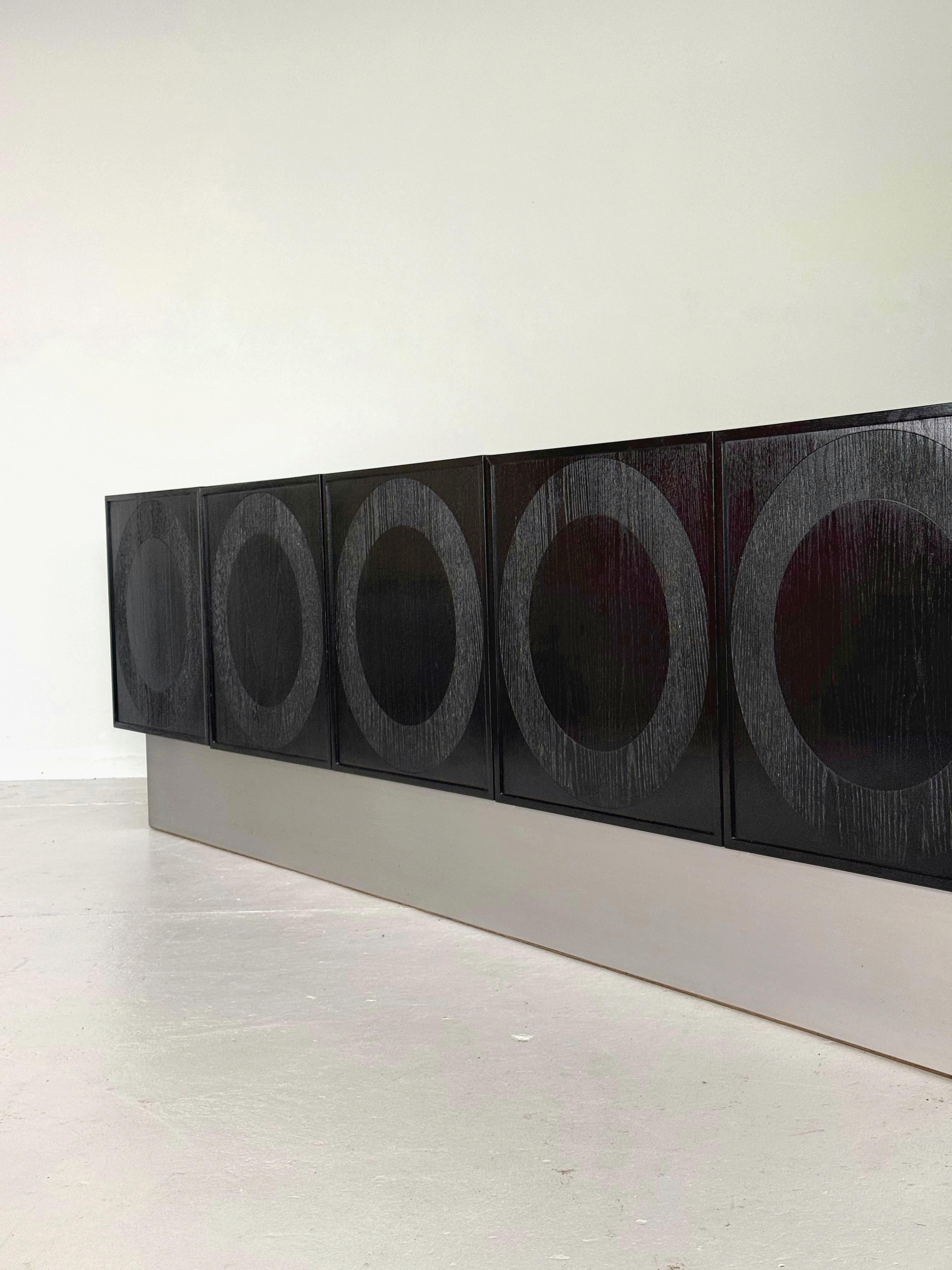 Credenza negra brutalista circulair, Musterring Bélgica en venta 3