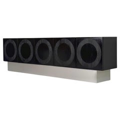 Black brutalist circulair credenza, Musterring Belgium