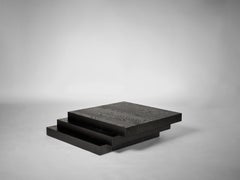 Black Brutalist Coffee Table in Solid European Oak - Scalae by Mokko