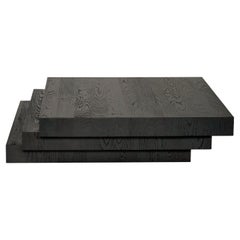 Table basse noire brutaliste en Oak européen massif - Scalae by Mokko