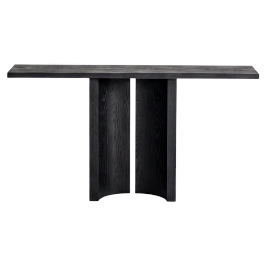 Black Brutalist Console in Solid European Oak - Aperta by Mokko