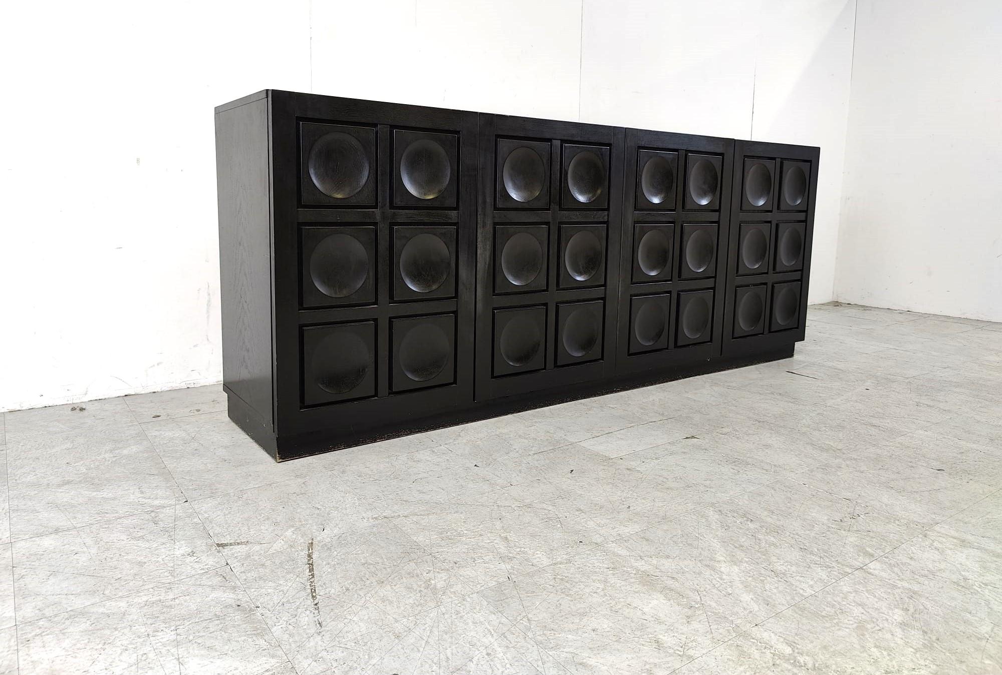Black brutalist credenza, 1970s 2