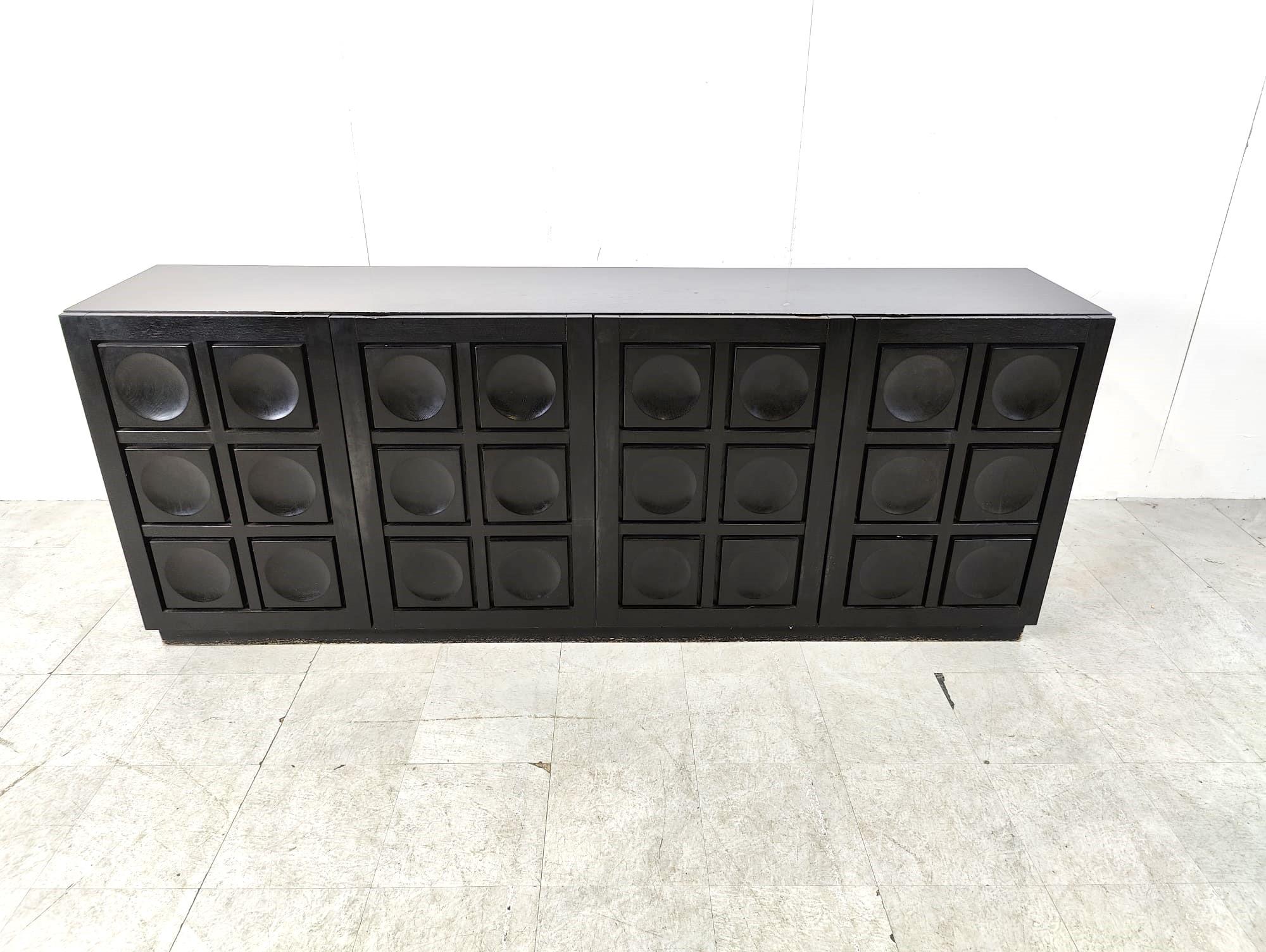Belgian Black brutalist credenza, 1970s