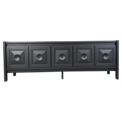Black brutalist credenza, 1970s