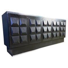 Black brutalist credenza, 1970s