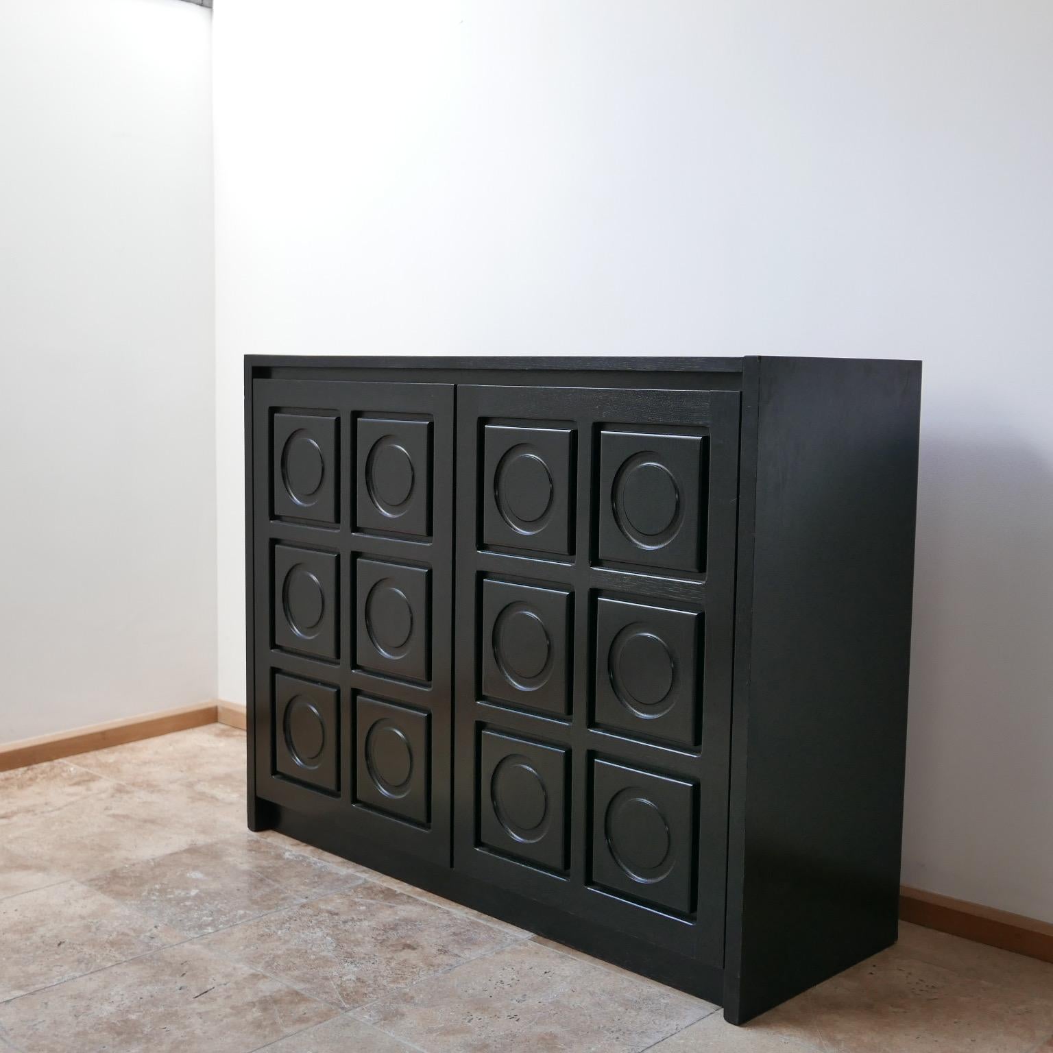 Black Brutalist Midcentury Belgium Credenza 5