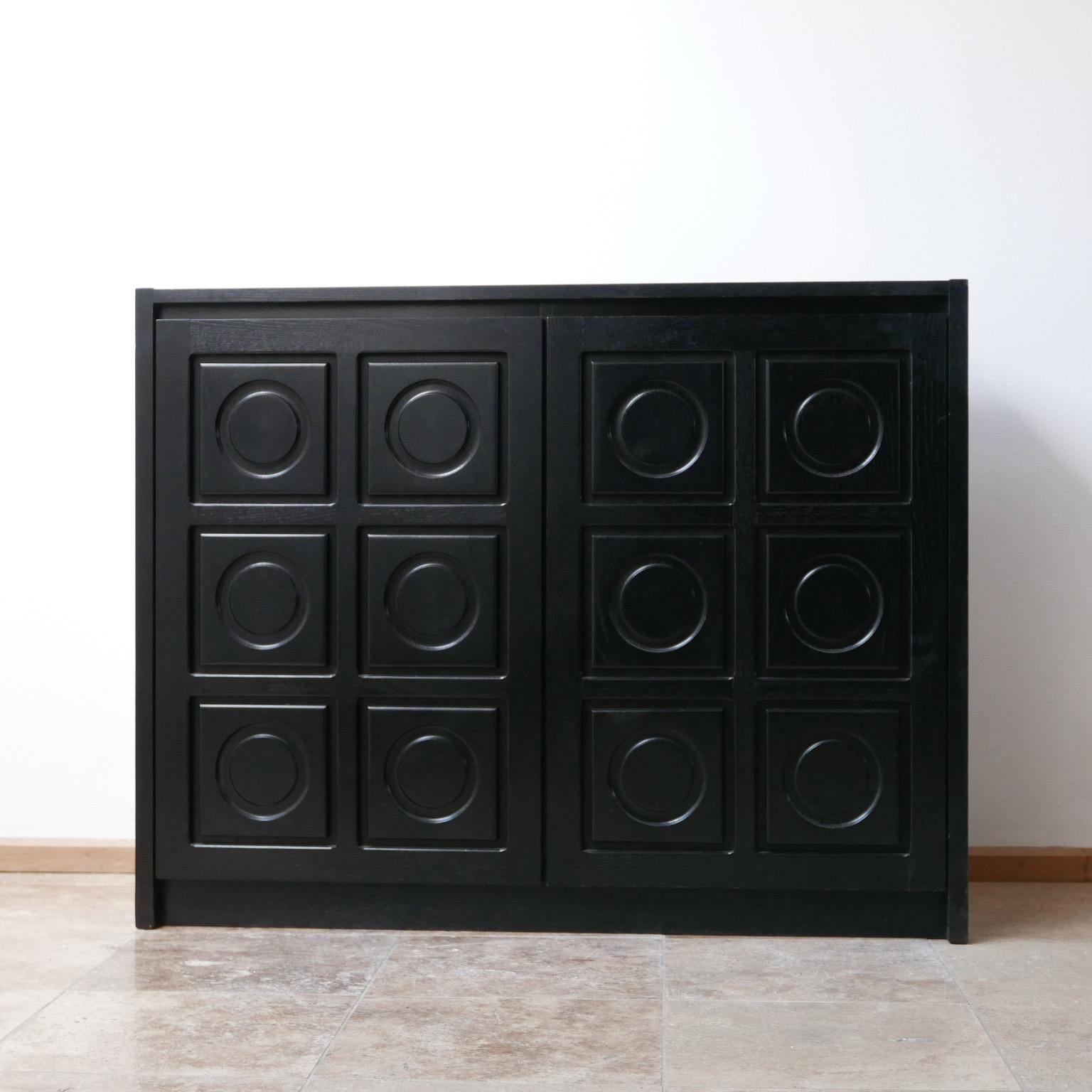 Black Brutalist Midcentury Belgium Credenza 7