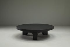 Black brutalist resin stone coffee table, 1970s The Netherlands.