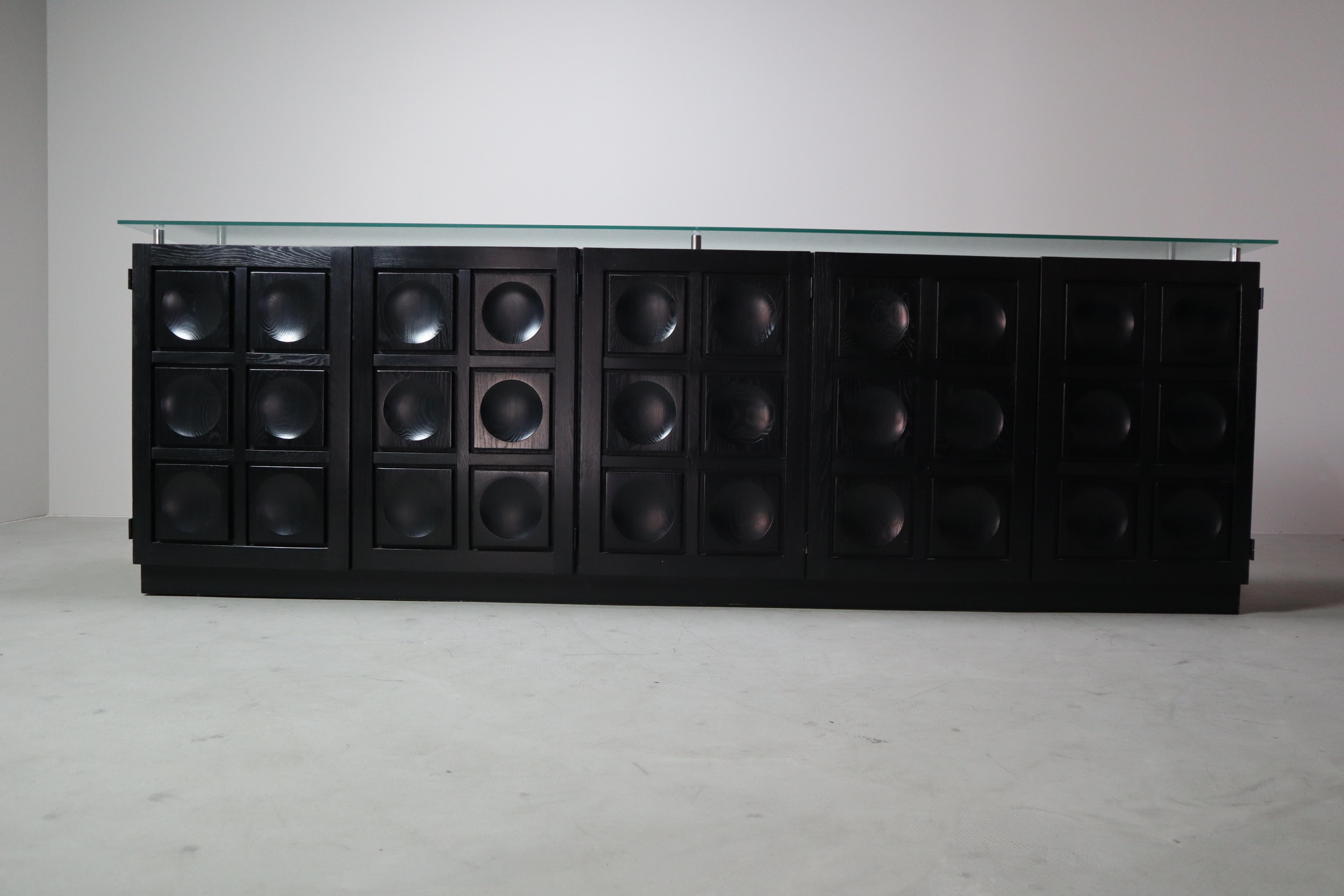 Buffet brutaliste noir de Frans Defour, Belgique, années 1970 en vente 4