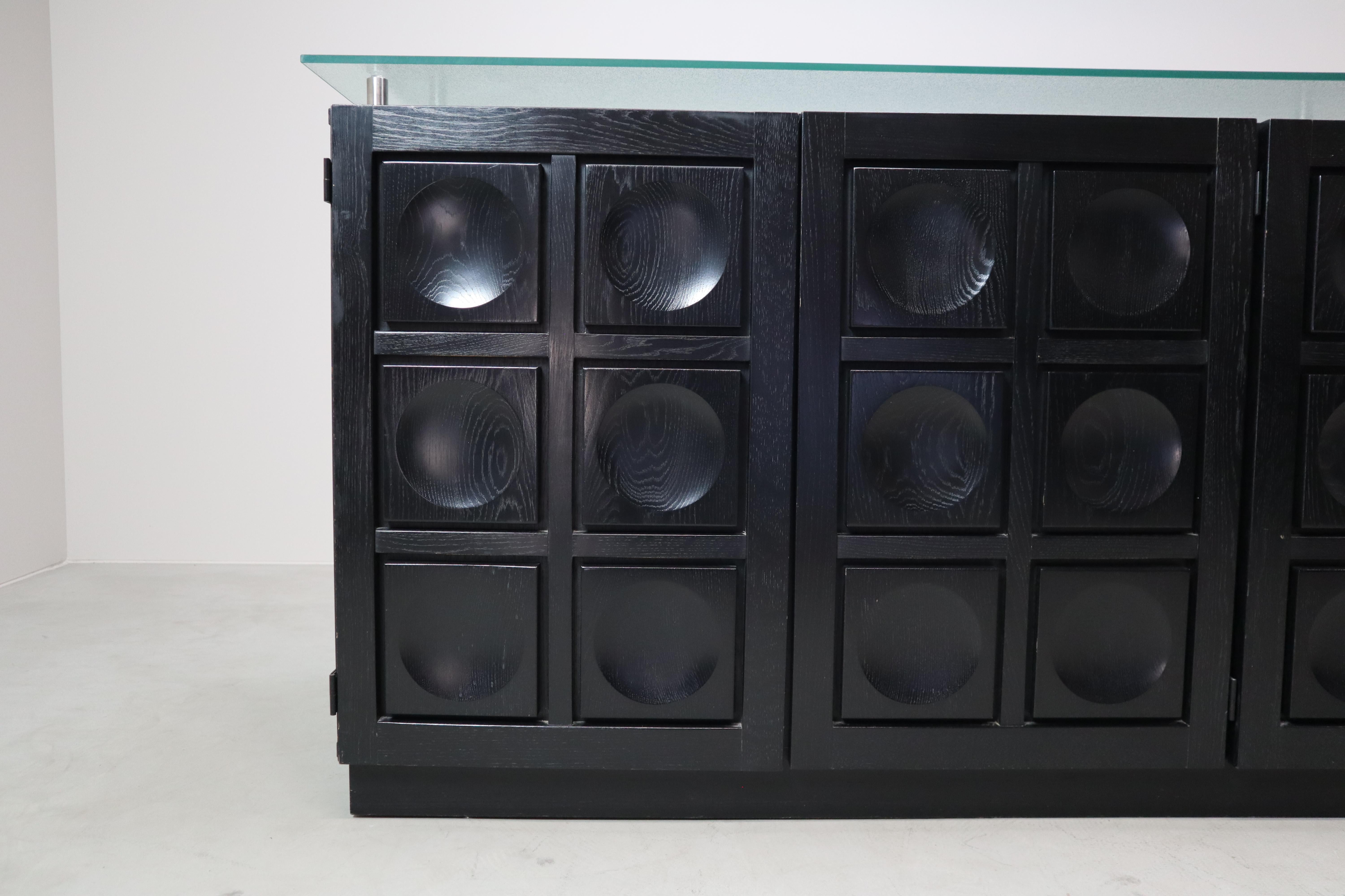 Buffet brutaliste noir de Frans Defour, Belgique, années 1970 en vente 1