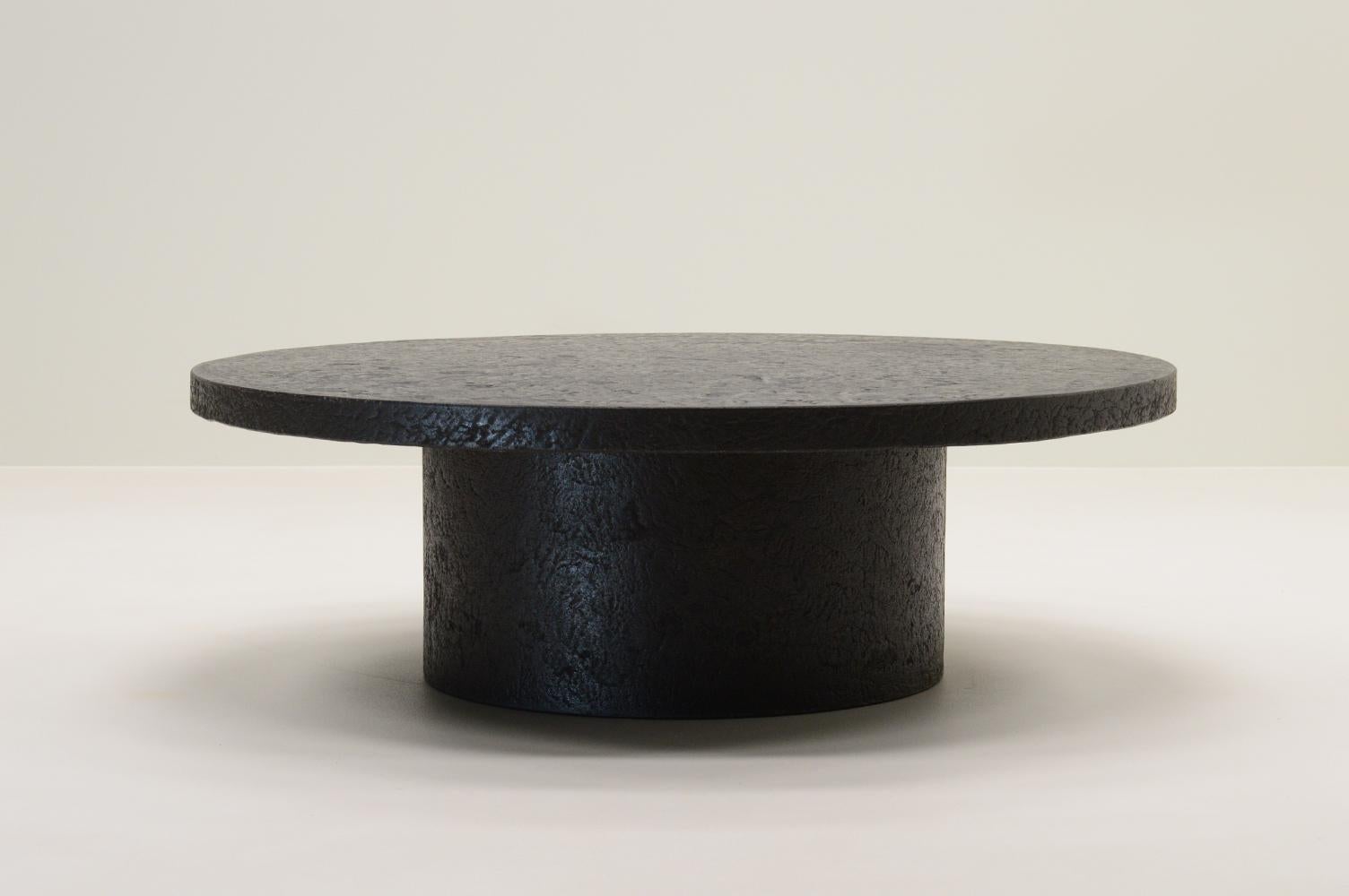 Dutch Black brutalist stone resin coffee table, 70’s The Netherlands.