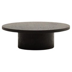 Black brutalist stone resin coffee table, 70’s The Netherlands.