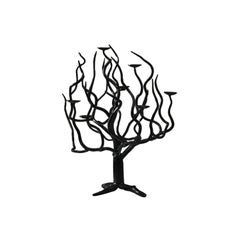 Bougeoir brutaliste noir en forme d'arbre « arbre de vie », années 1970.