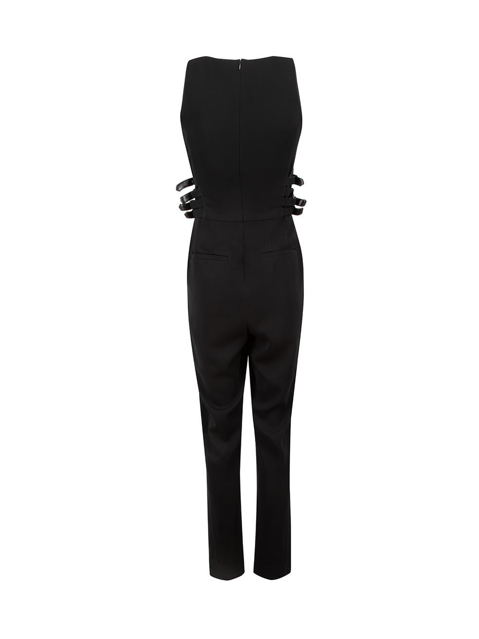 A.L.C Black Buckle Straps Detail Sleeveless Jumpsuit Size M In Good Condition For Sale In London, GB