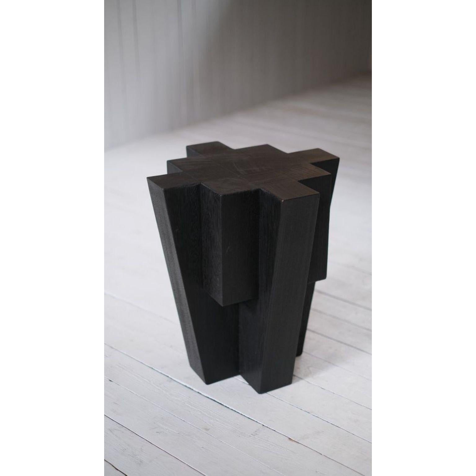 Black Bunker Side Table by Arno Declercq
Dimensions: D 45 x W 45 x H 50 cm. 
Materials: Burned and waxed Iroko wood.

Arno Declercq
Belgian designer and art dealer who makes bespoke objects with passion for design, atmosphere, history and