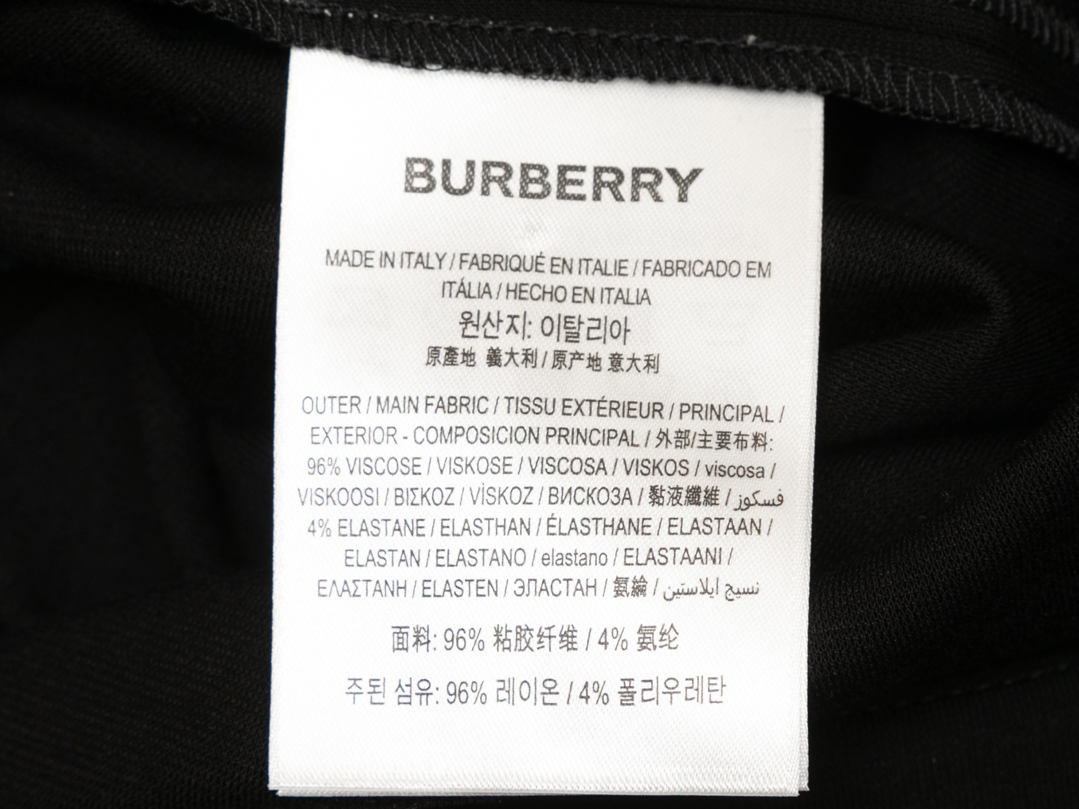 Black Burberry Bodycon Rhinestone Fringe Skirt Size US S For Sale 1