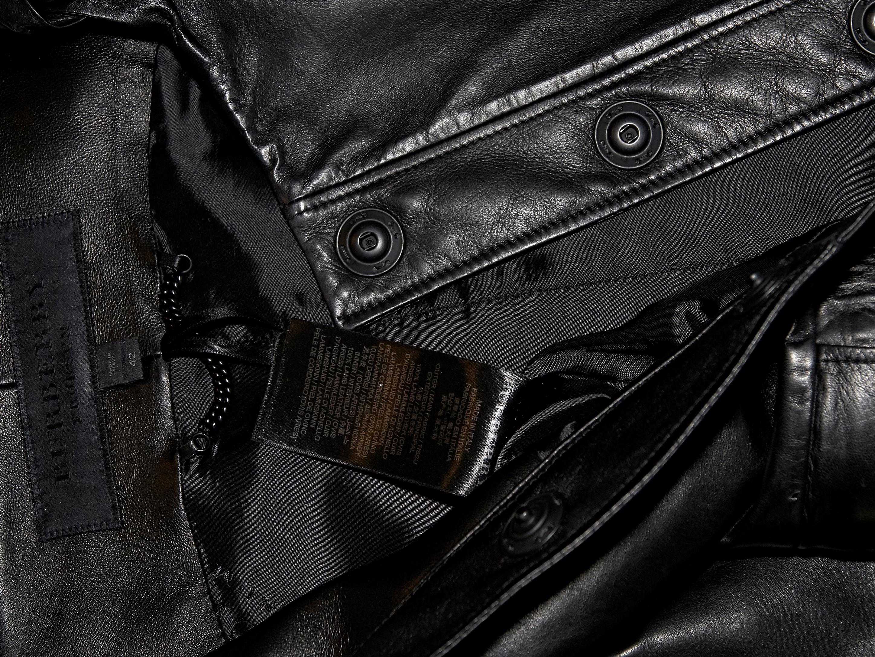 Black Burberry Prorsum Leather Jacket im Zustand „Gut“ in New York, NY