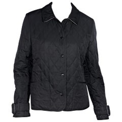 Used Black Burberry Quilted Shell Jacket
