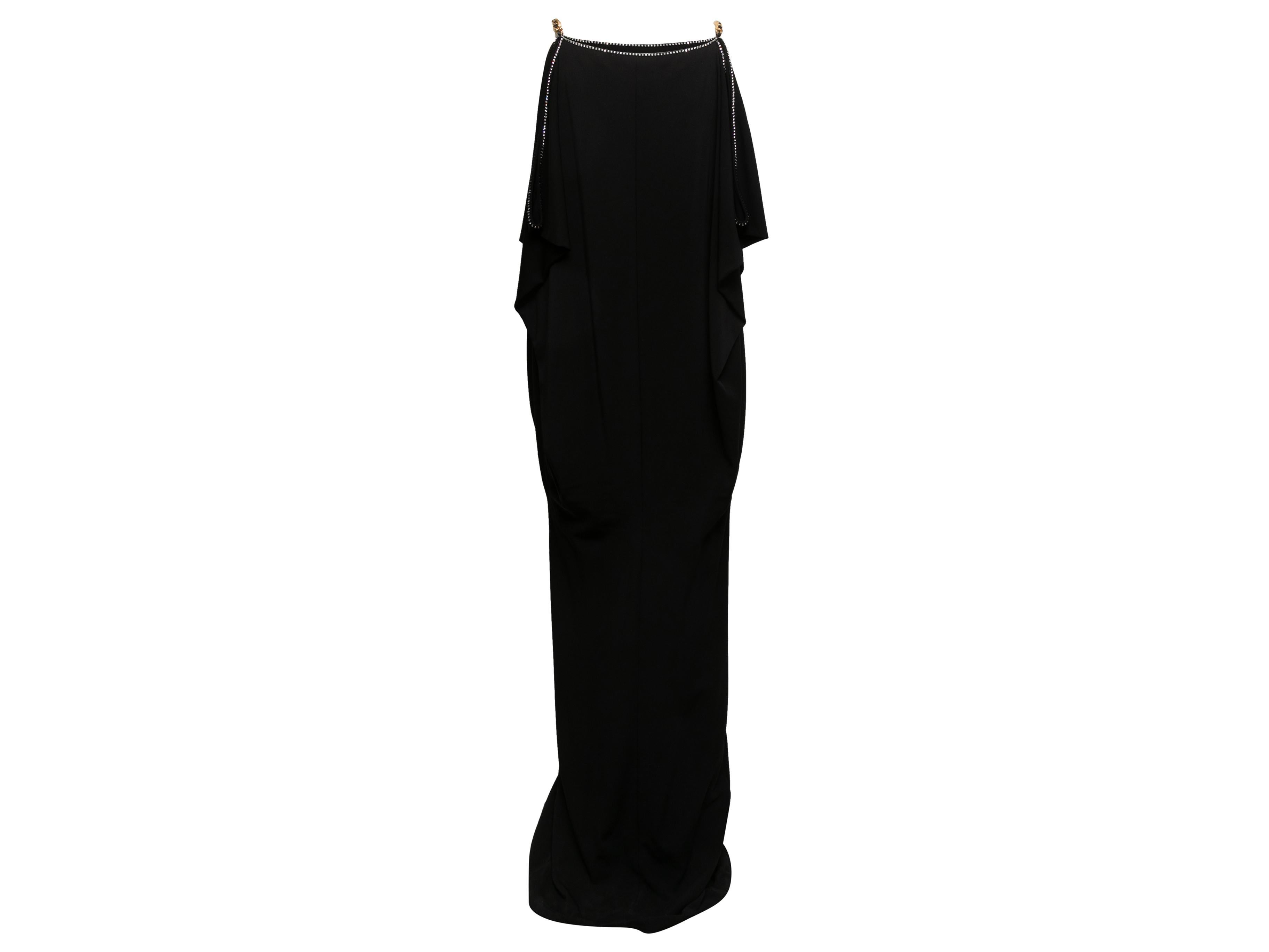 Black Burberry Sleeveless Rhinestone-Trimmed Dress Size US 4 In Good Condition For Sale In New York, NY