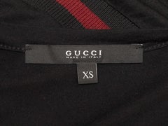 Black & Burgundy Gucci Sleeveless Web-Trimmed Top