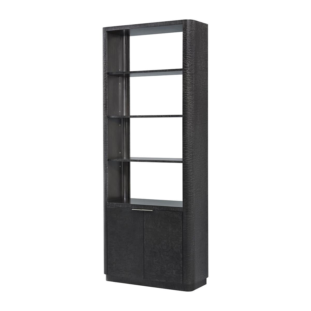 Black Burl Art Deco Bookcase In New Condition For Sale In Westwood, NJ