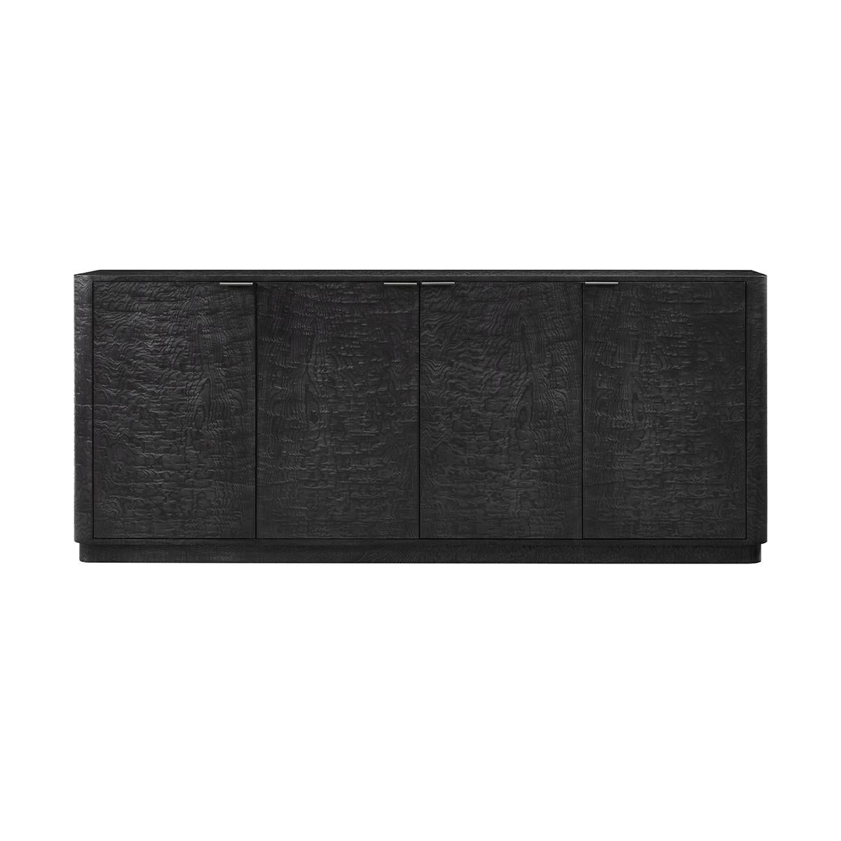 Art Déco Credenza Art Deco in radica nera in vendita