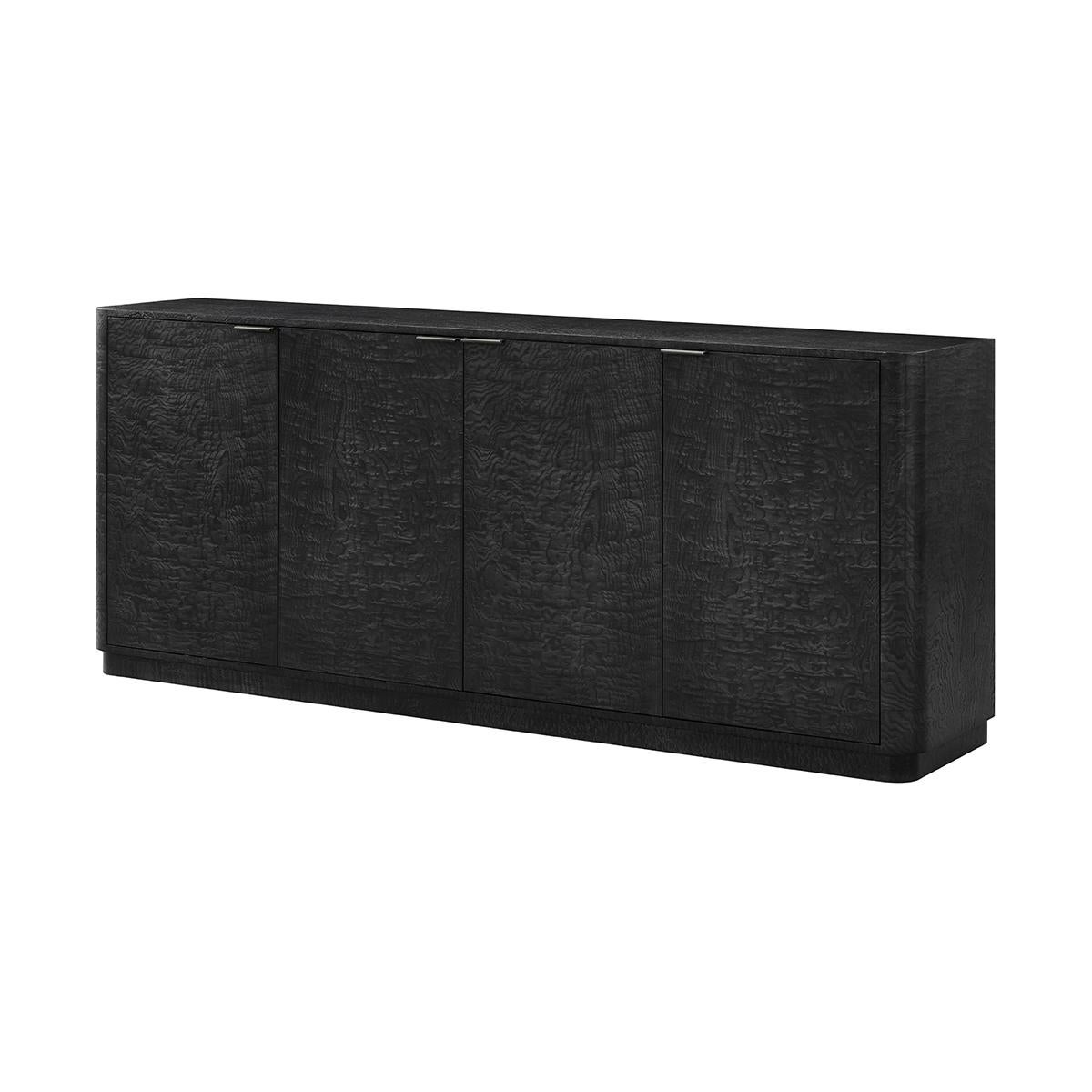Vietnamita Credenza Art Deco in radica nera in vendita