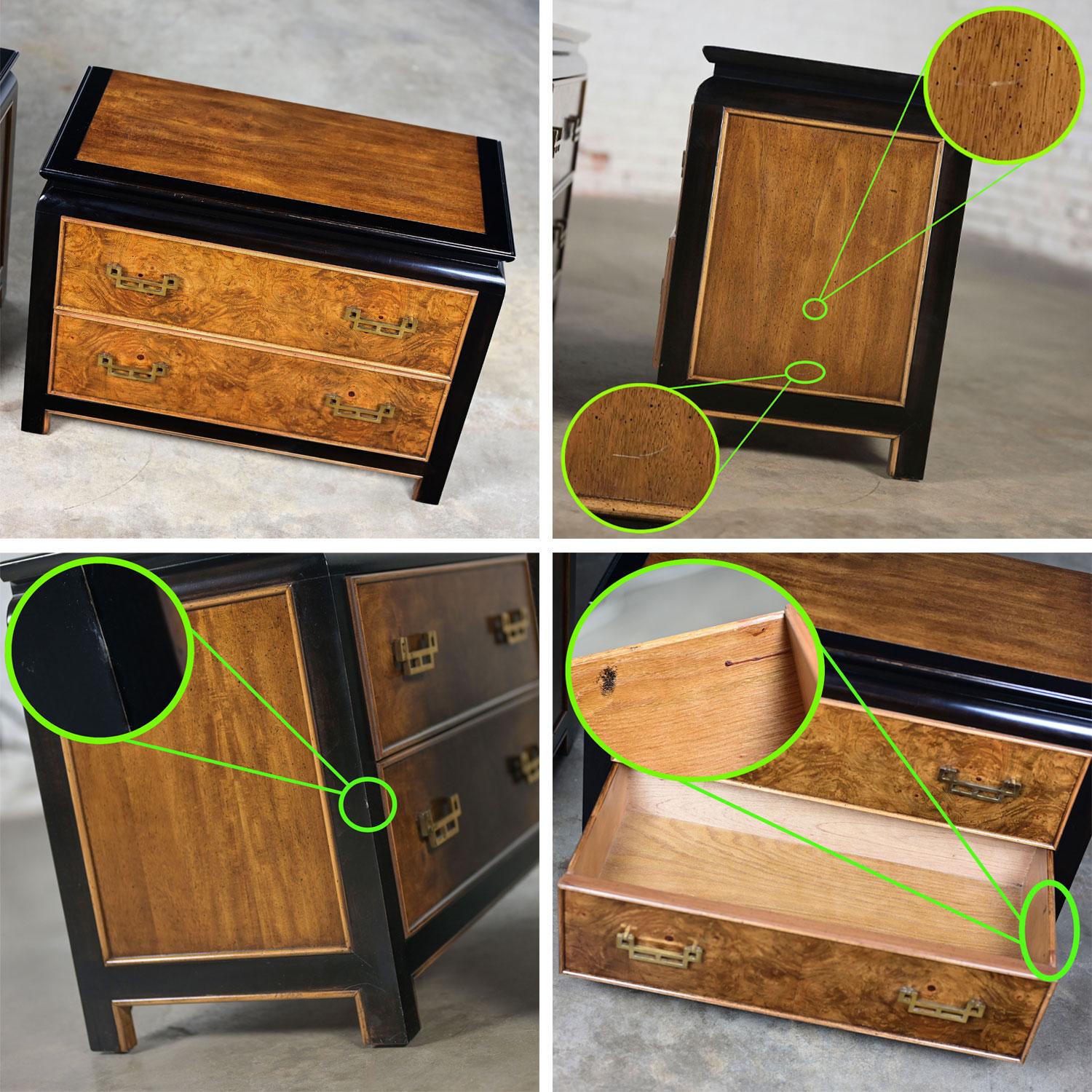 Black & Burl Chin Hua Nightstands by Raymond K. Sabota for Century Furn a Pair 3