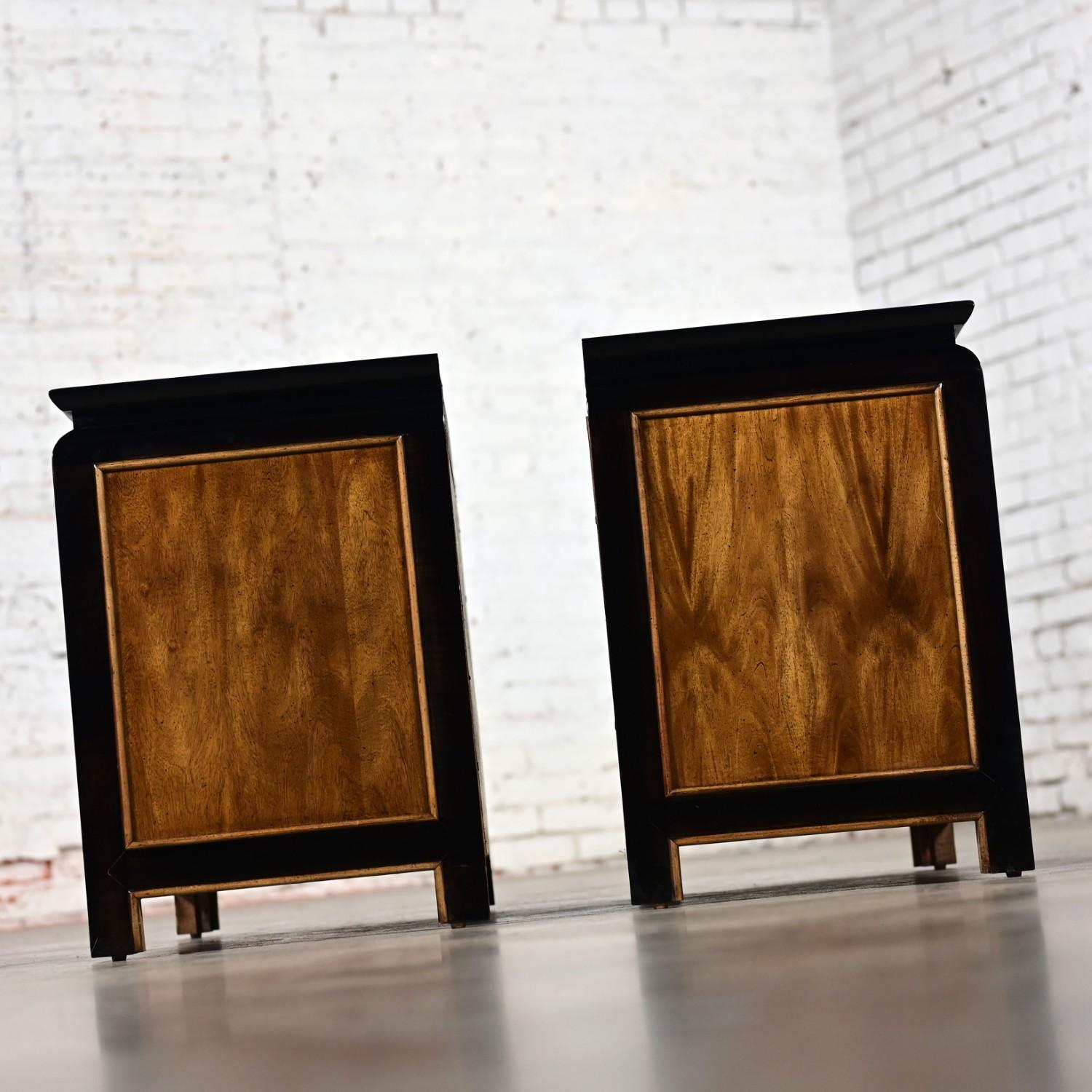 Black & Burl Chin Hua Nightstands by Raymond K. Sabota for Century Furn a Pair 7