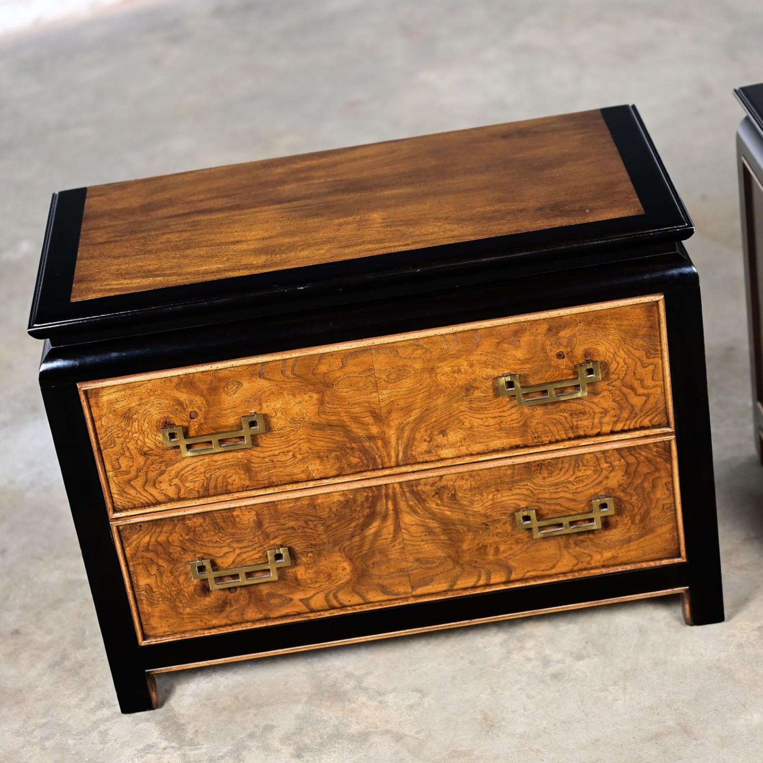 Black & Burl Chin Hua Nightstands by Raymond K. Sabota for Century Furn a Pair 8