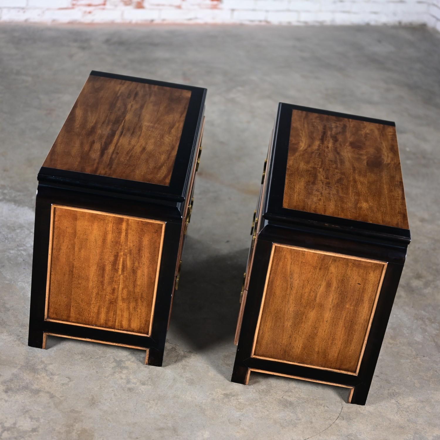 Black & Burl Chin Hua Nightstands by Raymond K. Sabota for Century Furn a Pair 10